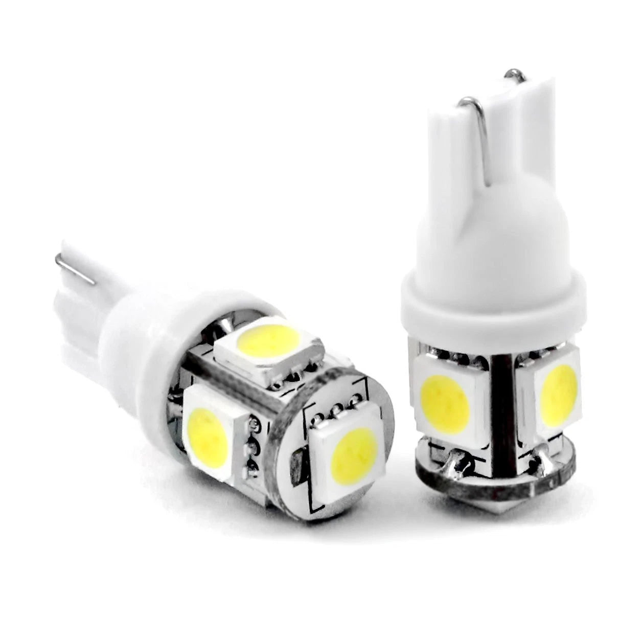2X Xenon White 360° 5SMD LED Bulbs for License Plate Lights