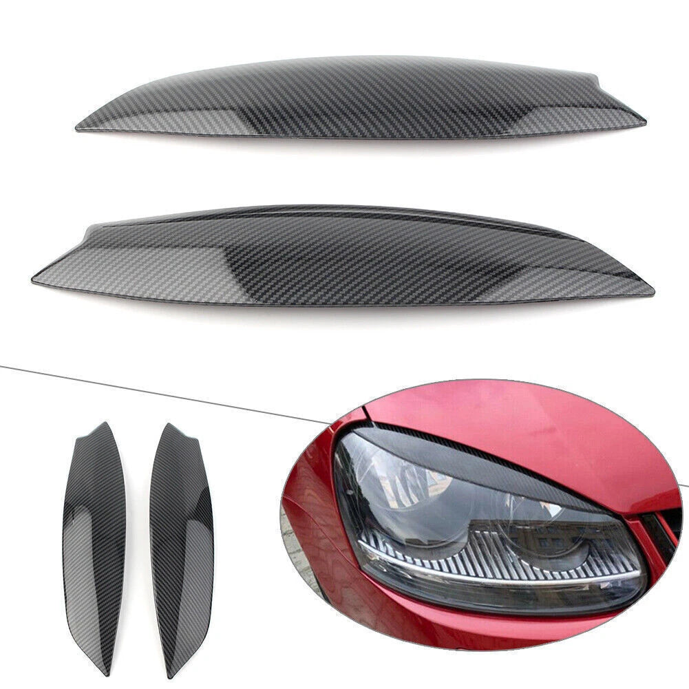 Carbon Fiber Headlight Eyelid Covers for VW Golf 5 R32 MK5 (2005–2007)