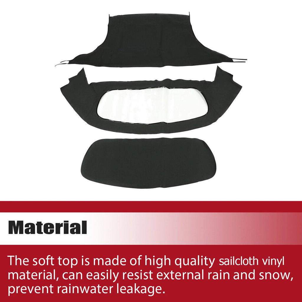 Soft Top for Toyota Celica (1991–1993) Black Roof w/ Plastic Window