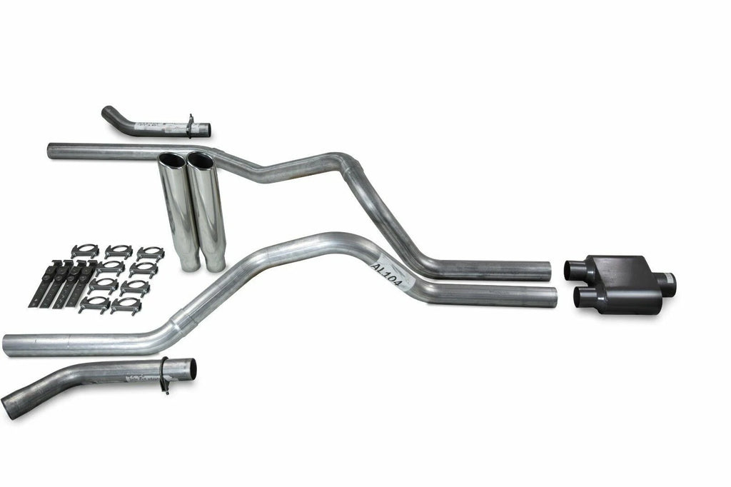 2.5" Dual Exhaust Kit for Ford F150 (2021–2025) - 1 Chamber, Clamp on Tips
