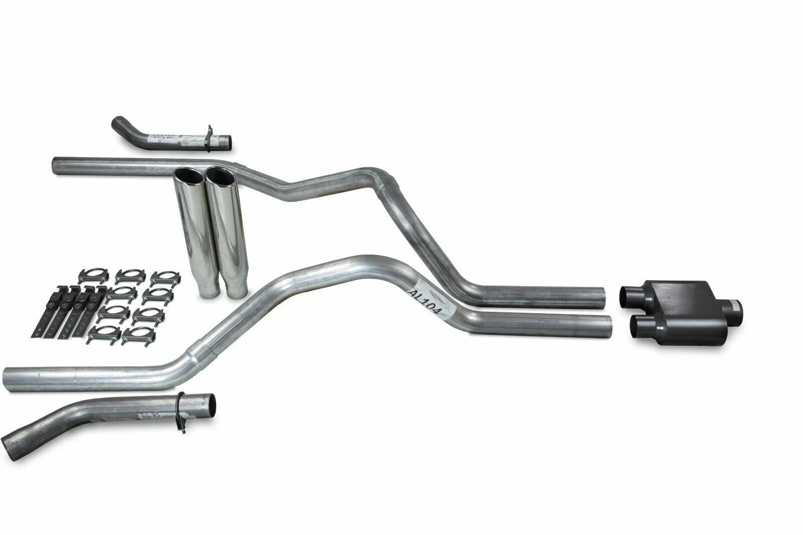 2.5" Dual Exhaust Kit for Ford F150 (2021–2025) - 1 Chamber, Clamp on Tips