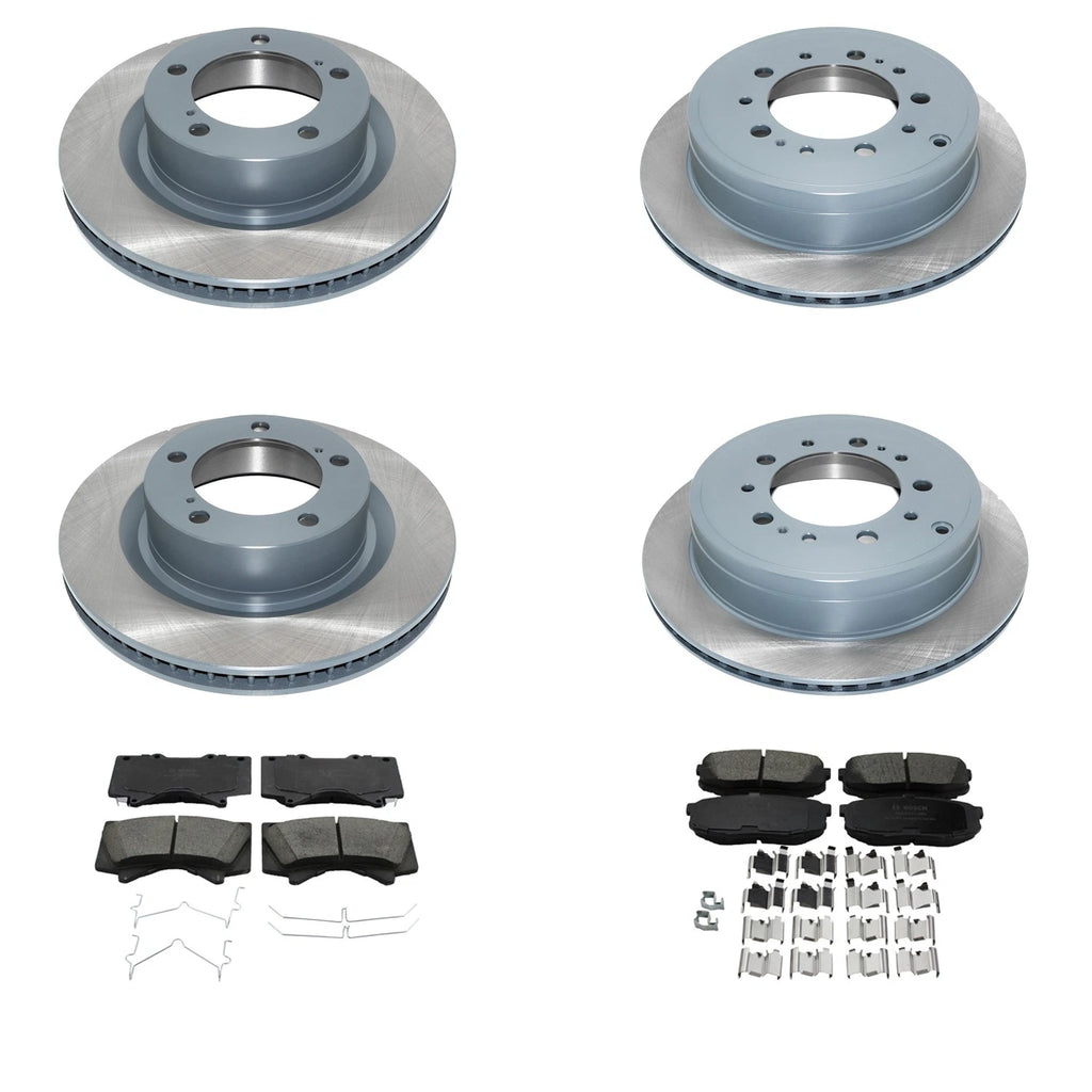DuraGo Front Rear Rotors & Bosch QuietCast Ceramic Brake Pads Kit for Land Cruiser