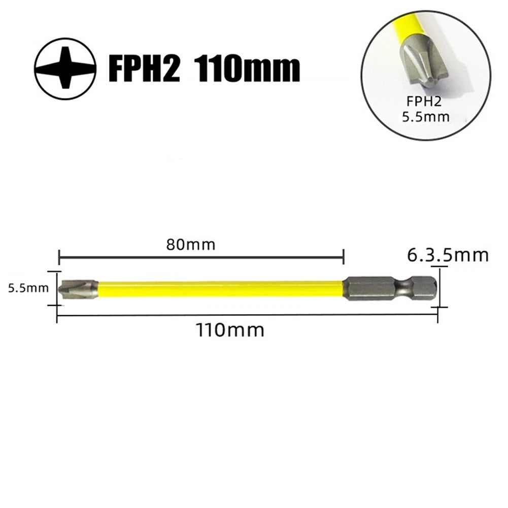 Magnetic Slotted Cross Screwdriver Bit for Electrician FPH2 (65mm/110mm)