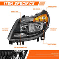 Set of 2 Black Housing Amber Side Headlights for Ram Promaster 1500 2500 3500 (2014–2022)