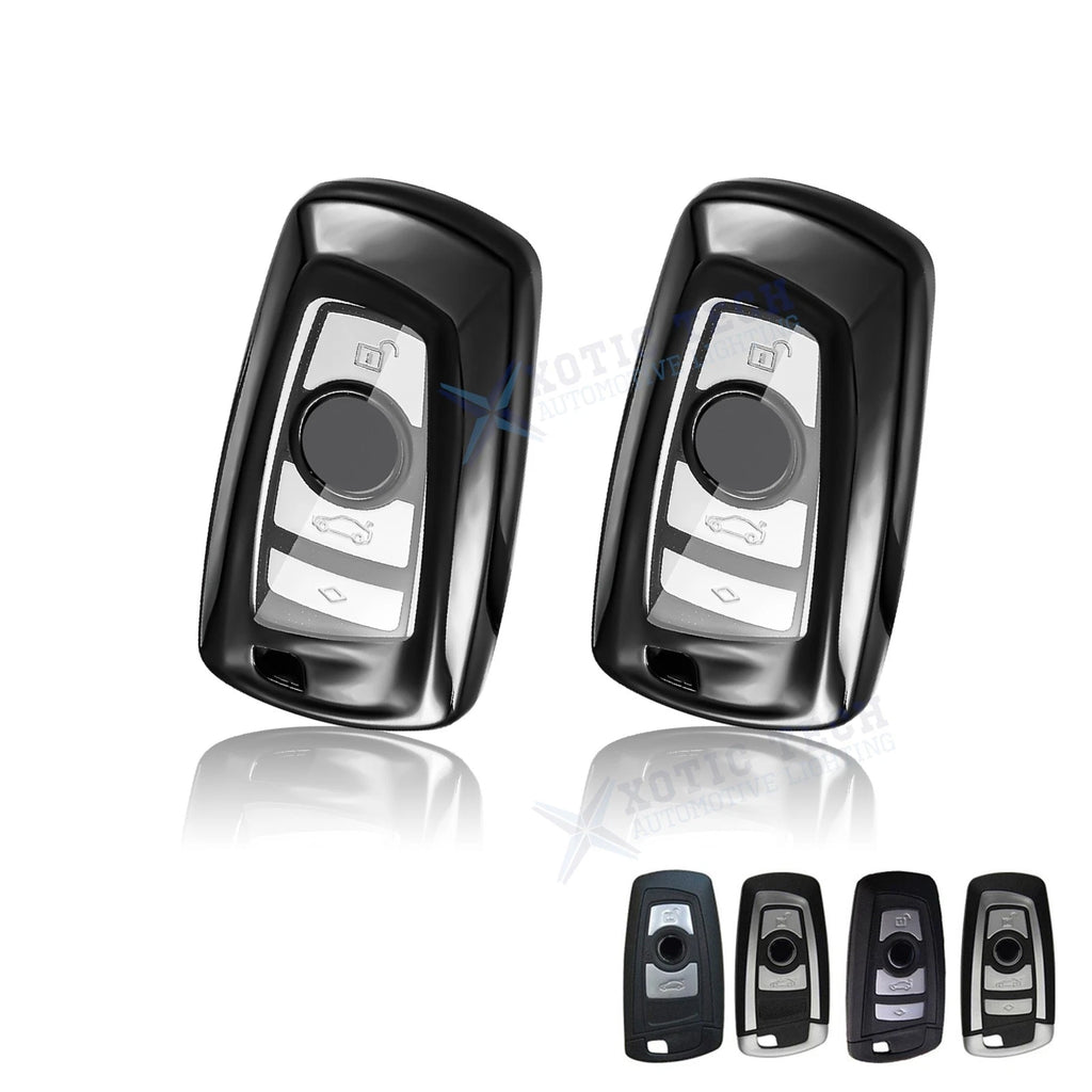 2PCS Black Remote Key Fob Shell Cover for BMW 2-5 Series X3 X4 (2011–2020)