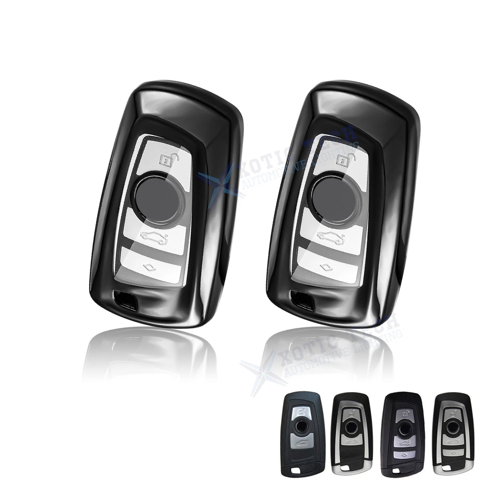 2PCS Black Remote Key Fob Shell Cover for BMW 2-5 Series X3 X4 (2011–2020)