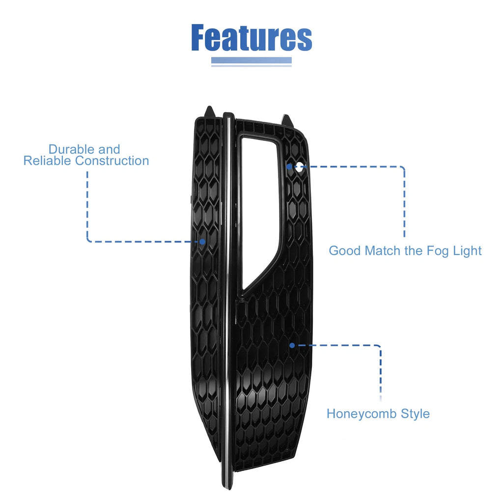 Pair Front Bumper Fog Light Grille Cover for Audi A4 S4 S-line (2013–2015)