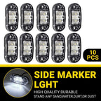 10X White 2-LED Oval Side Marker Lights for Truck Trailer