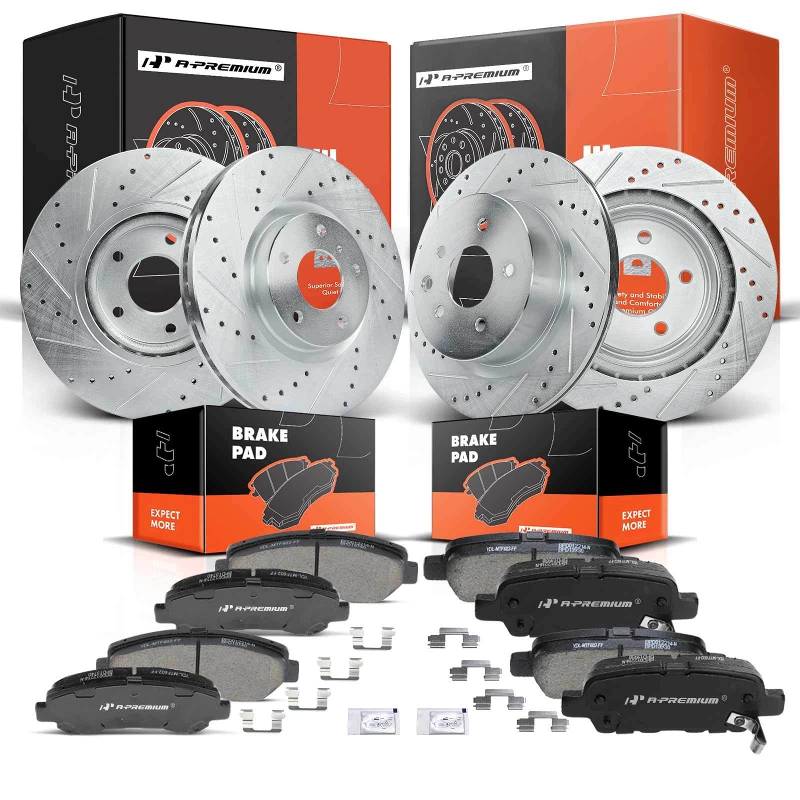 Drilled Brake Rotors & Ceramic Pads for Nissan Maxima