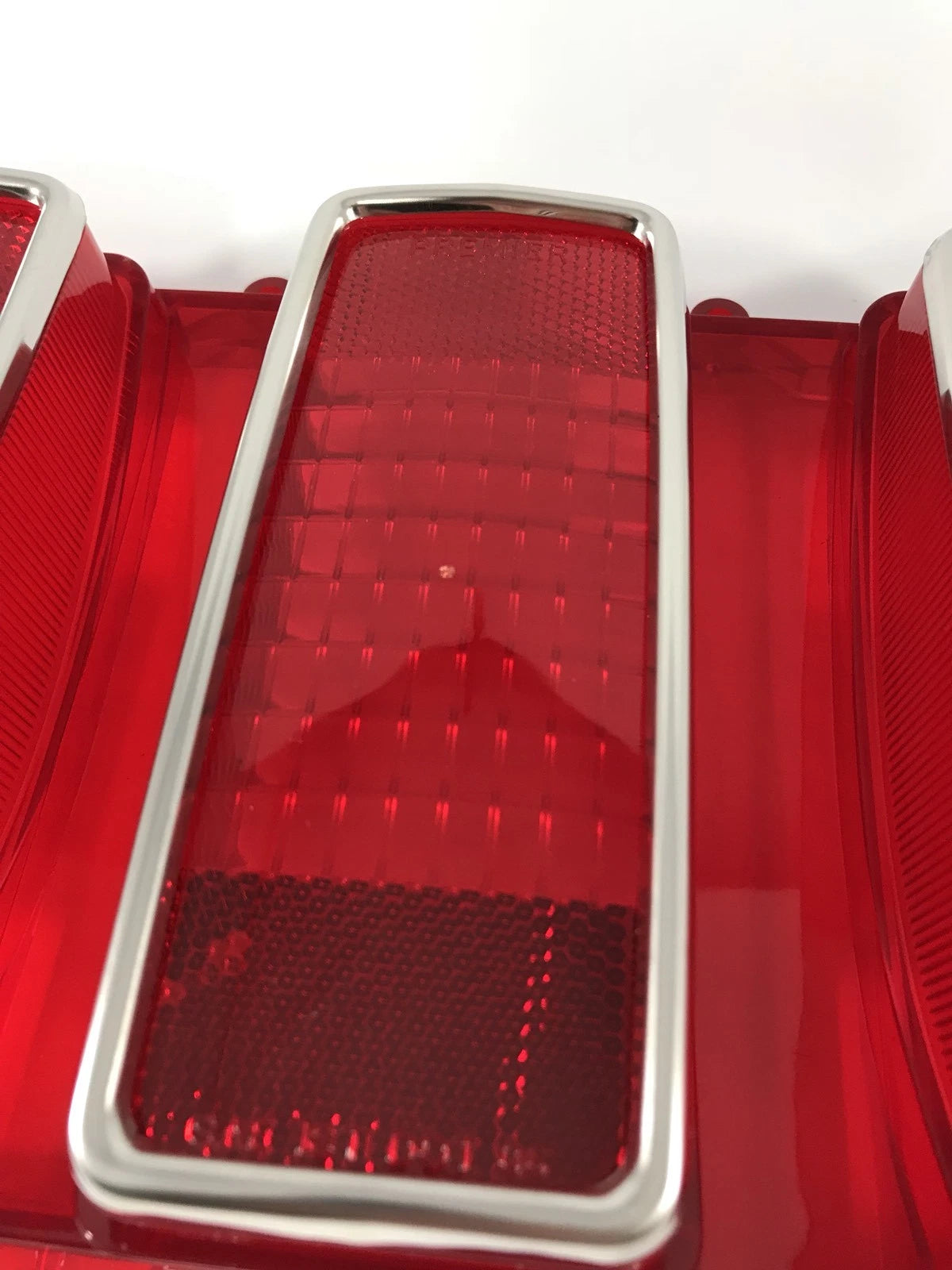 Brake Tail Light Lenses with Stainless Trim for 1969 Ford Mustang (PAIR)