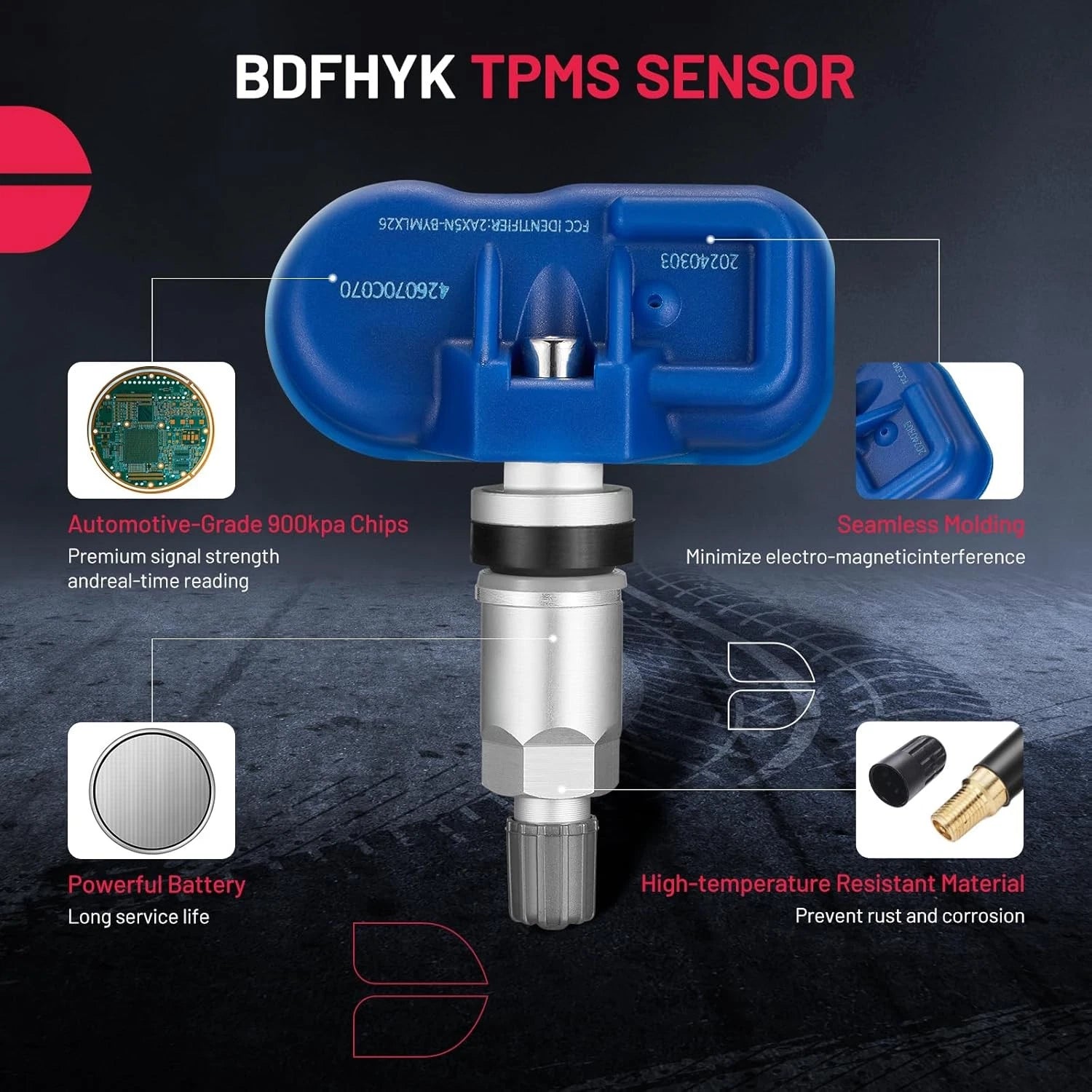 Set of 4 TPMS Tire Pressure Sensors for Toyota Tundra Sienna (42607-0C070)