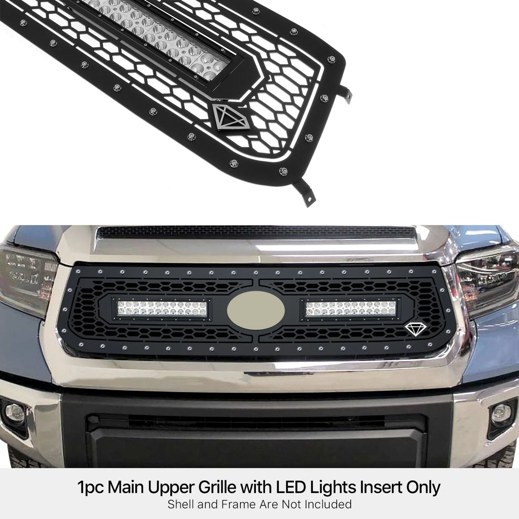 LED Grill for Toyota Tundra (2018-2019) - Stainless Black Mesh Rivet