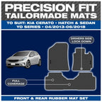 Full Set Custom Fit Moulded Rubber Floor Mats for Kia Cerato YD (2013-2016)