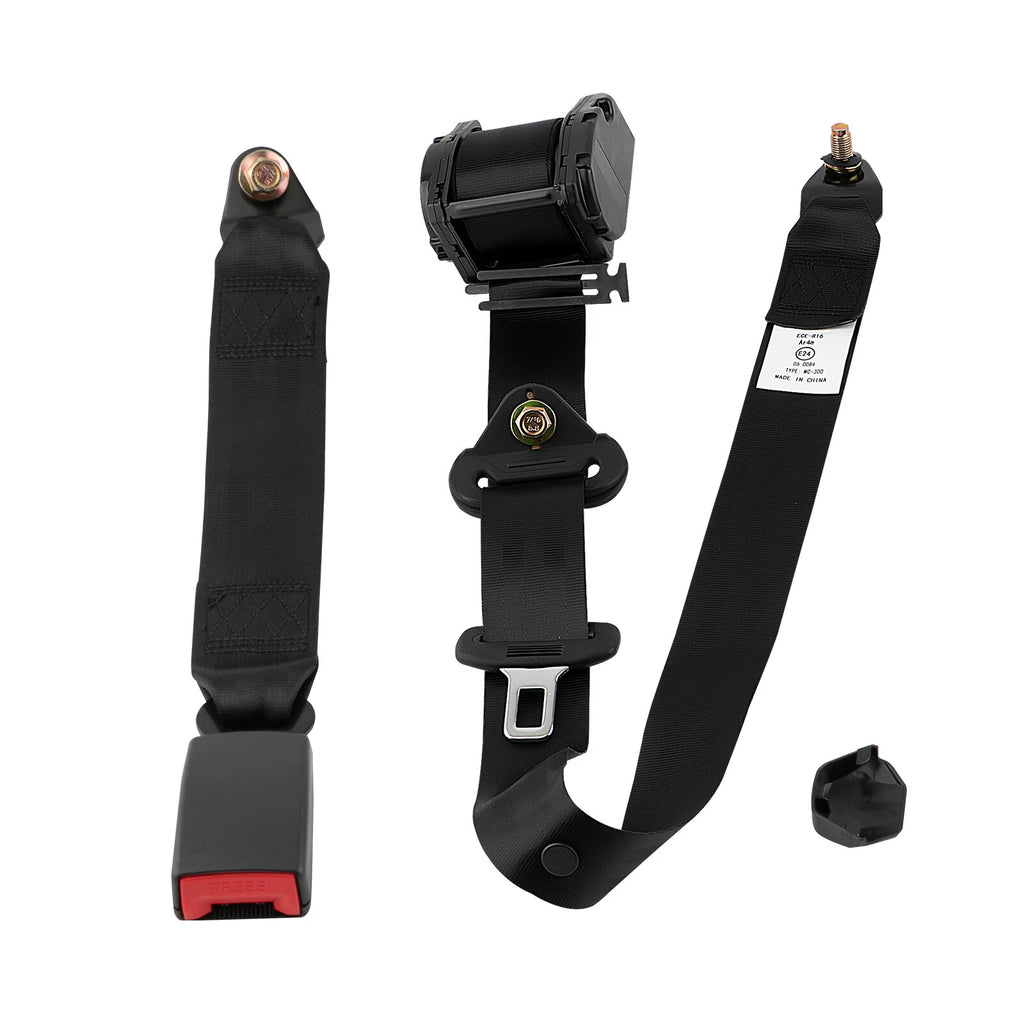 Retractable 3 Point Safety Seat Belt Kit for Car Auto Vehicle