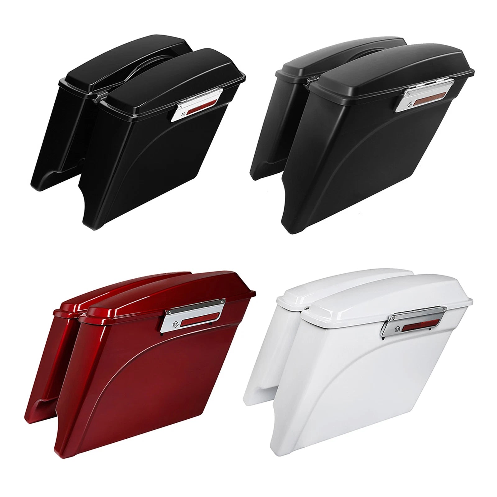 5" Stretched Hard Saddlebags w/ Lids for Harley Touring Road Glide (1993–2013)
