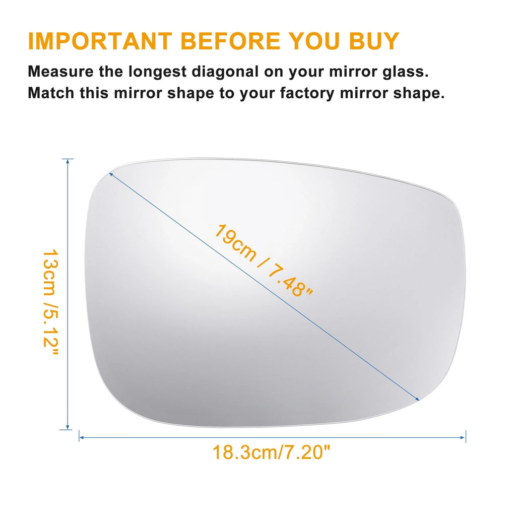 Pair Heated Mirror Glass with Backing Plate for Mazda CX-5, CX-9 (2013–2021)