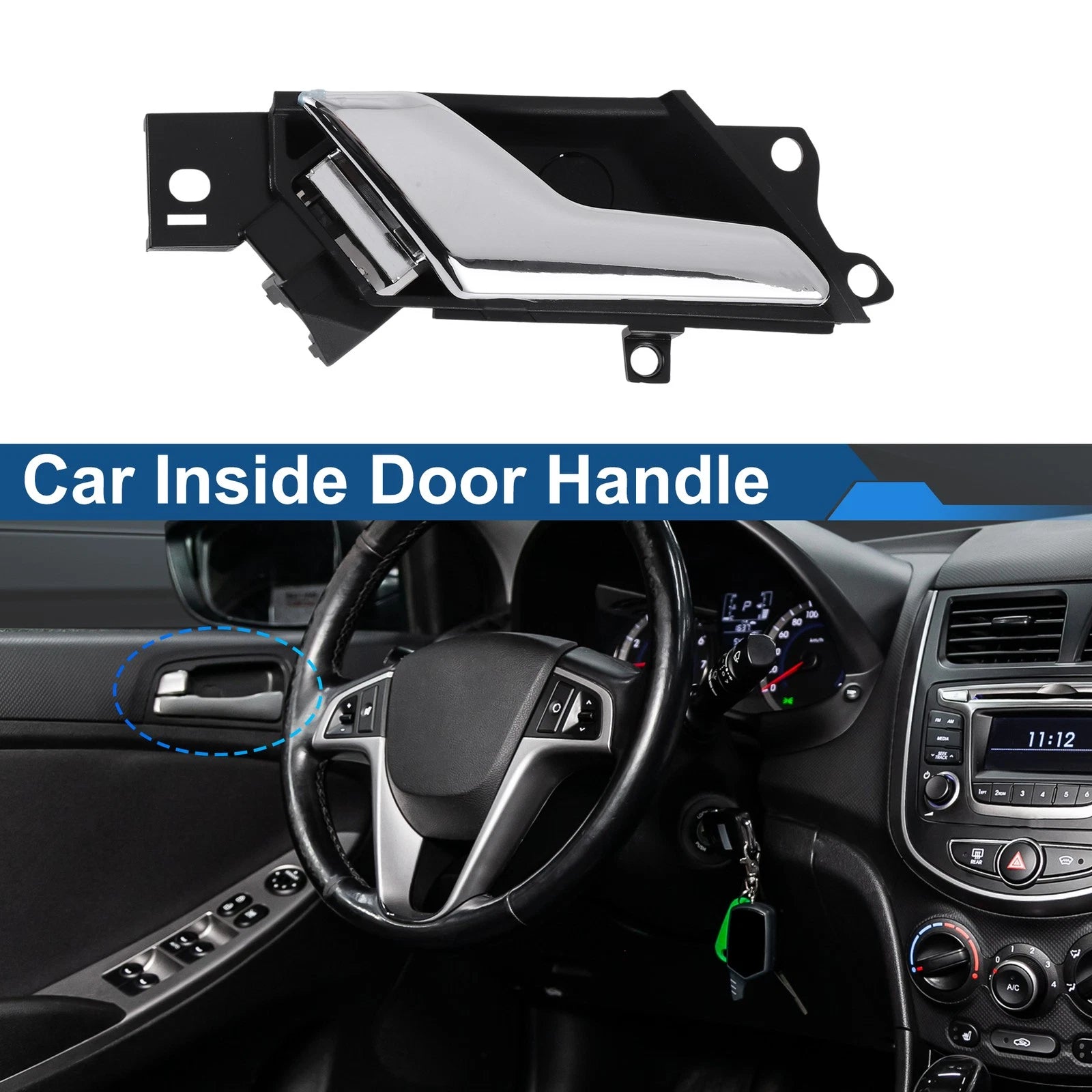 Interior Door Handle for Chevrolet Captiva Sport (2012–2017) No.96861998 Black Silver Tone