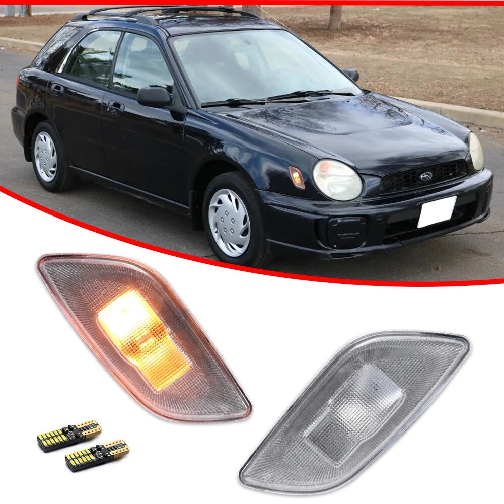 Amber LED Front Bumper Side Marker Lights for Subaru Impreza (2002–2003)