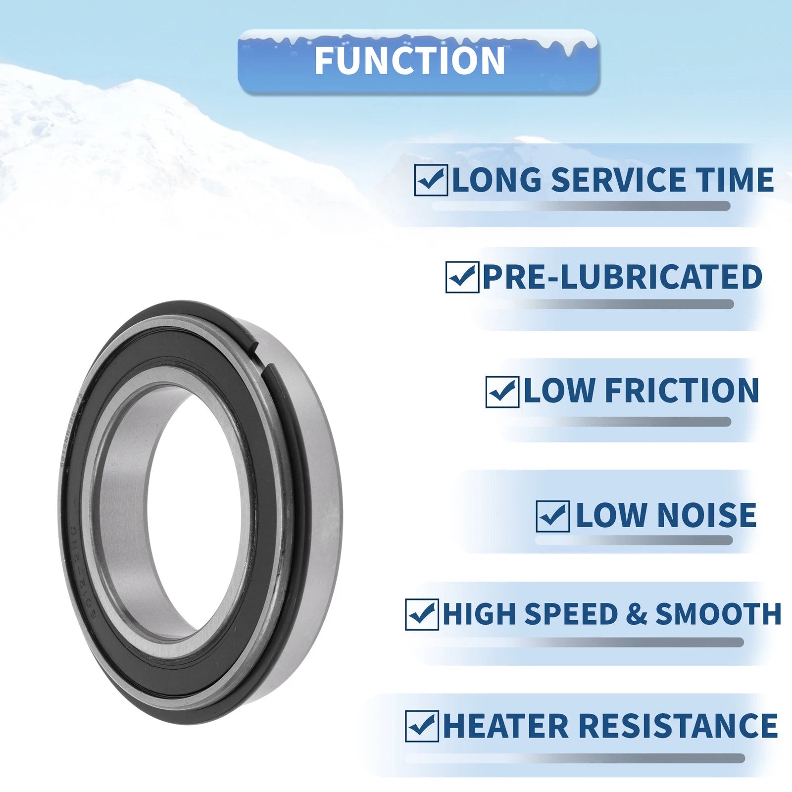 6012NR2RS Deep Groove Ball Bearing for Scooter Skateboard (60x95x18mm)