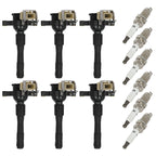 Set of 6 Ignition Coils & 6 Spark Plugs for BMW 325Ci 325i 352i 352Xi (2001–2002)