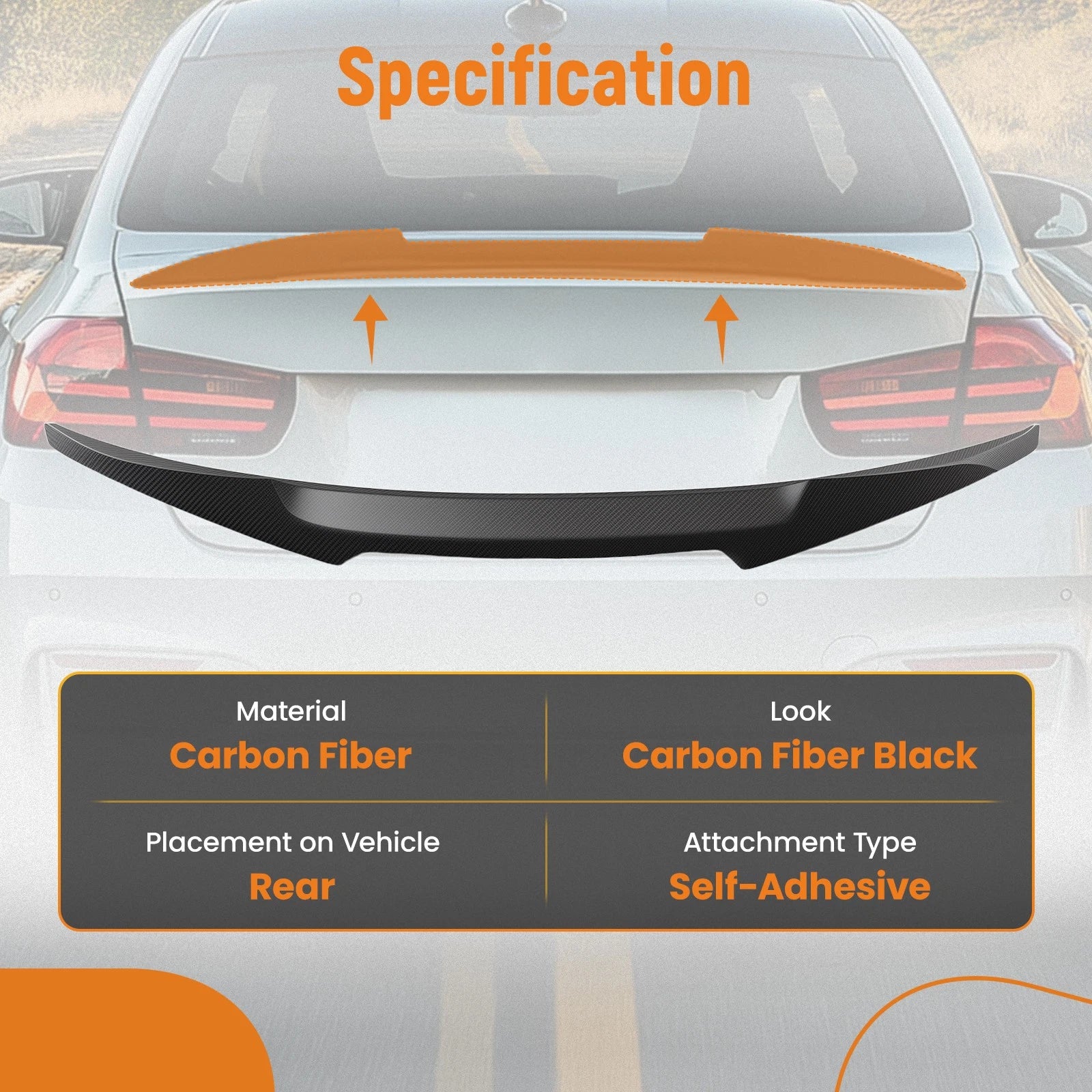 Carbon Fiber Rear Spoiler for BMW F36 430i 435i 440i (2014–2020)