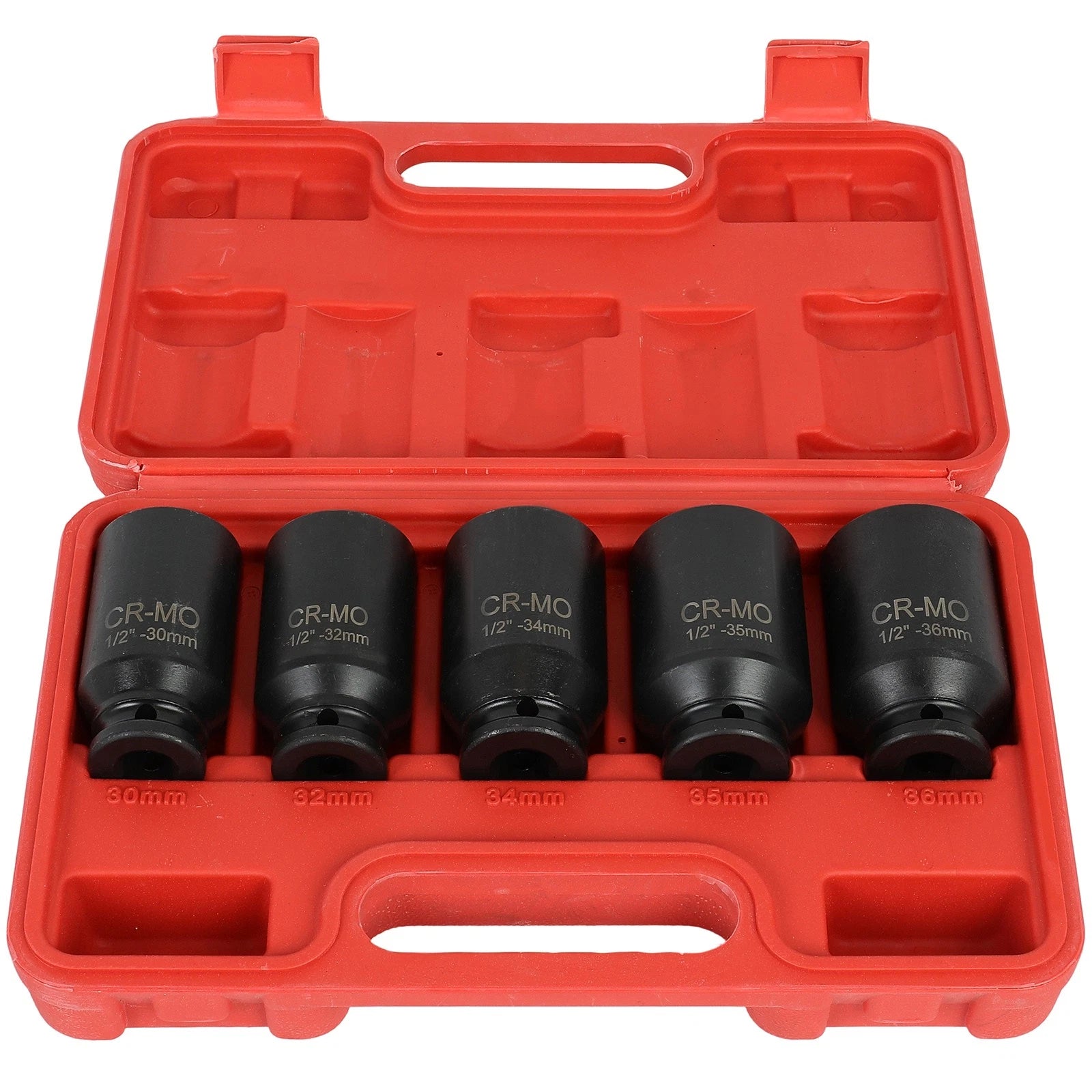 Set of 5 Deep Spindle Axle Nut Sockets 30-36mm