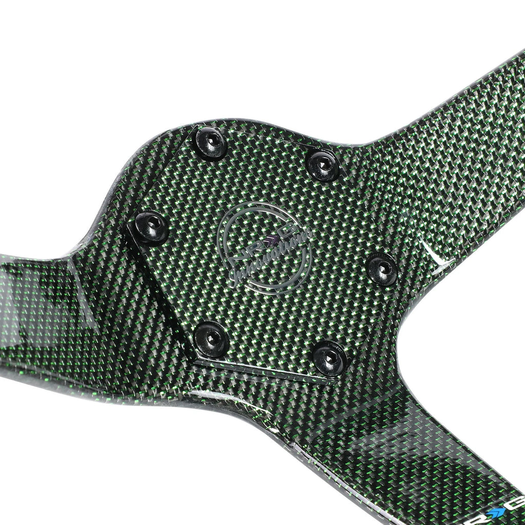 NRG RST-036CF-GN 350mm 3" Depth Carbon Fiber Racing Steering Wheel for Universal