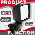 Manual Exterior Mirrors for Jeep Wrangler JL Gladiator (2018-2023)