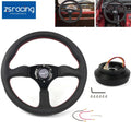 14" Leather Steering Wheel with Hub Adapter for Ford Mustang (1984–2004)