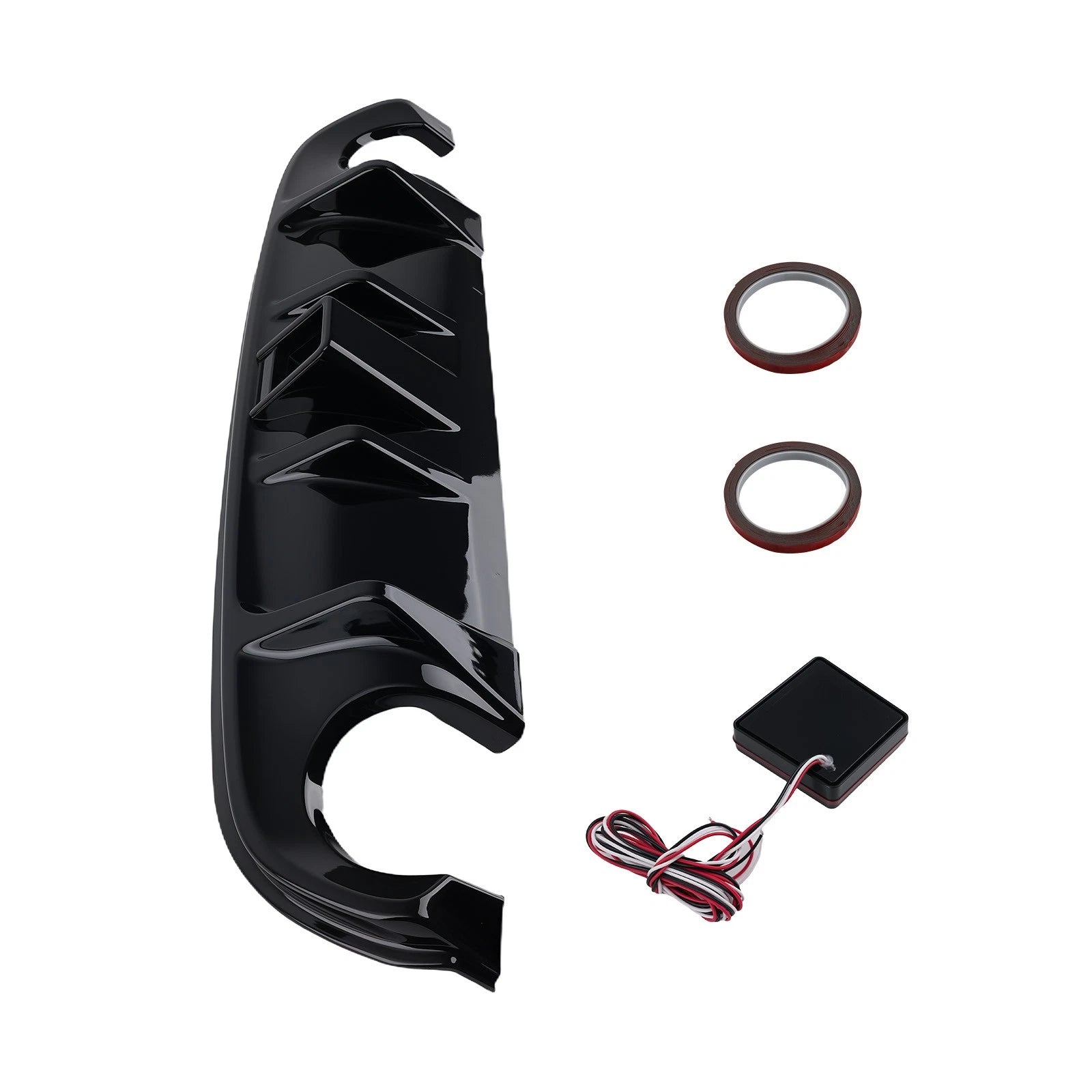 Rear Carbon Fiber Bumper Diffuser with LED Brake Light for Infiniti Q50 (2014–2017)