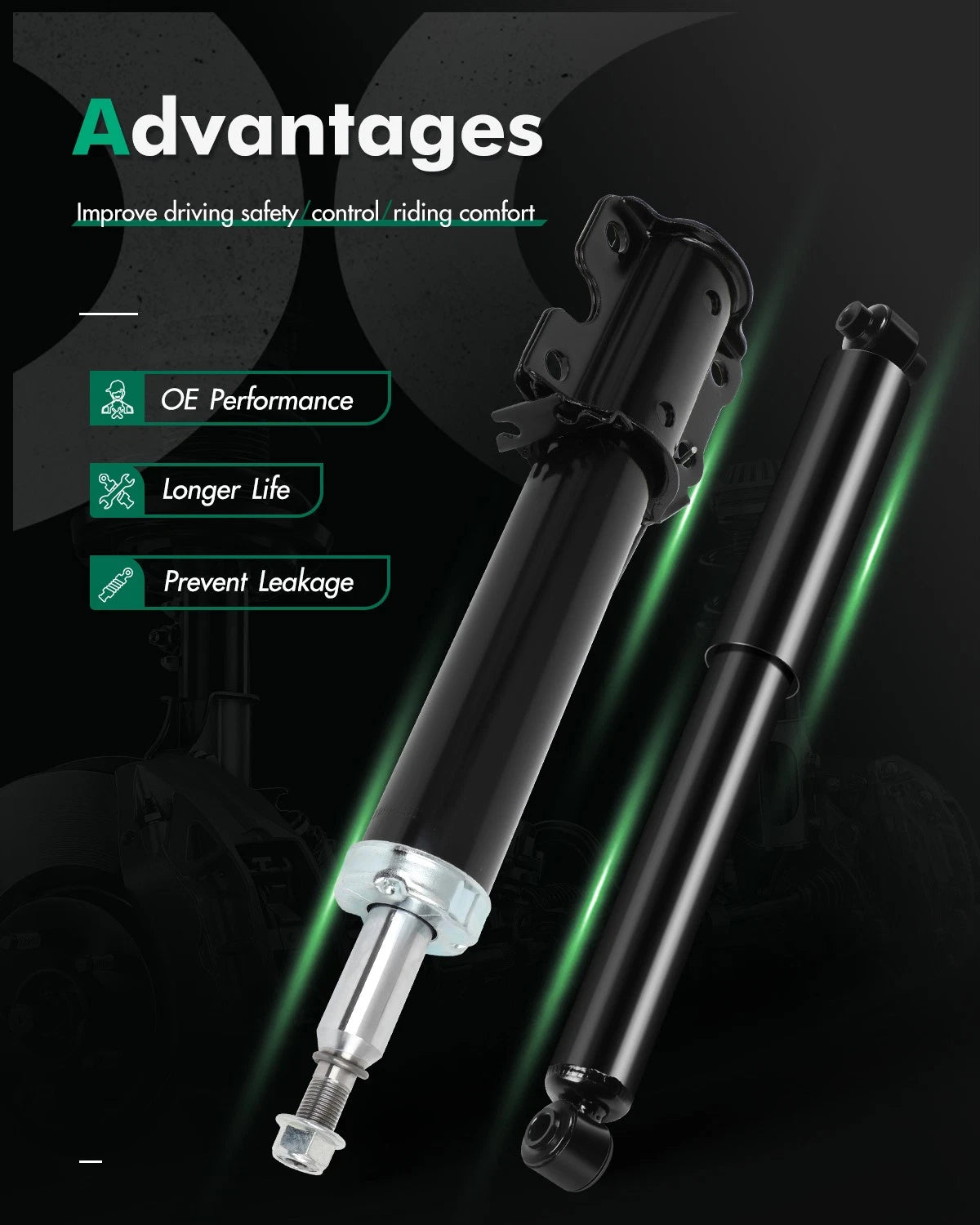 Set of 4 Suspension Strut Shocks for Dodge Sprinter 3500 (2007–2018)