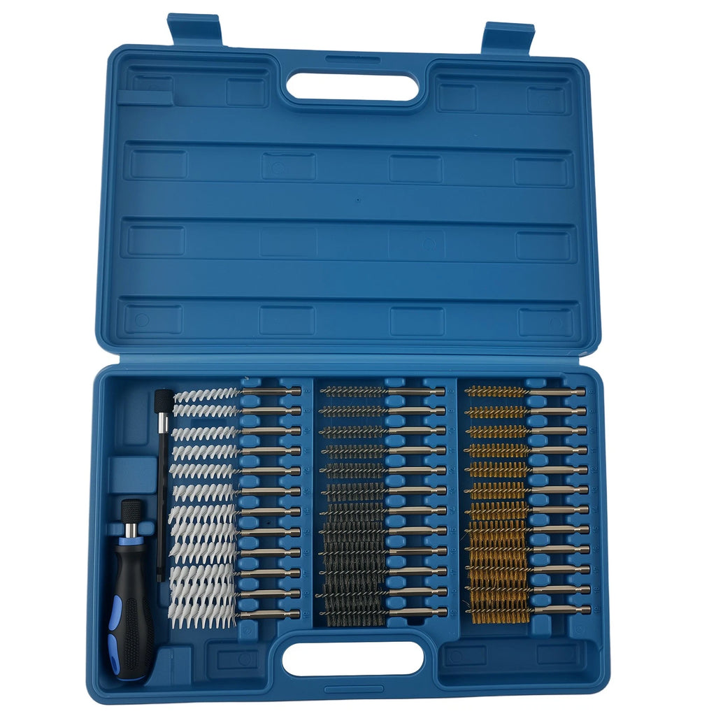 Wire Brush Set for Drill for Brass Steel Nylon (1/4" Hex Shank, 8–19mm)