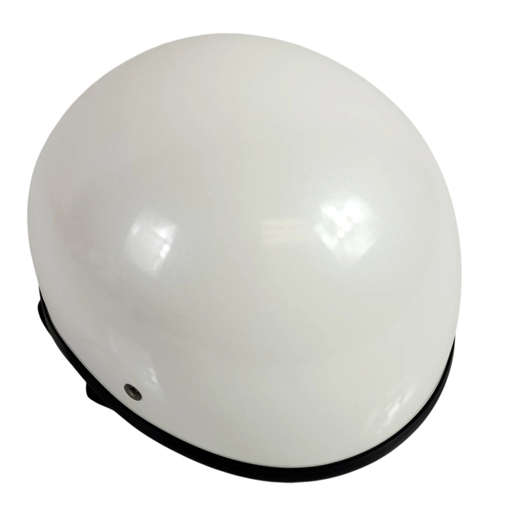 Bare Bones DOT Motorcycle Helmet for Universal Fit (2XL) Pearl White Low Profile