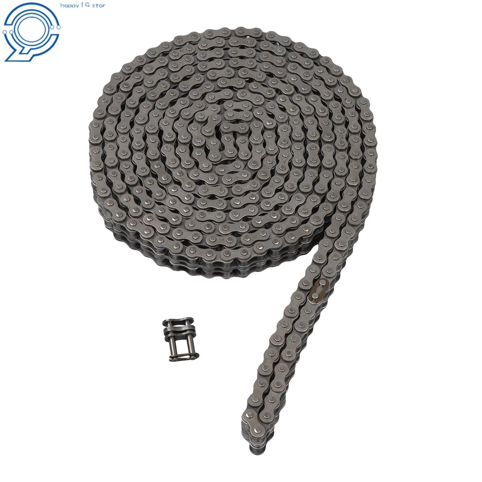 Duplex Roller Chain 10 FT Kit with 2 Master Links for Power Transmission