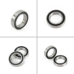 Set of 2 Bike Bearings 20x32x7mm Black Silver Steel