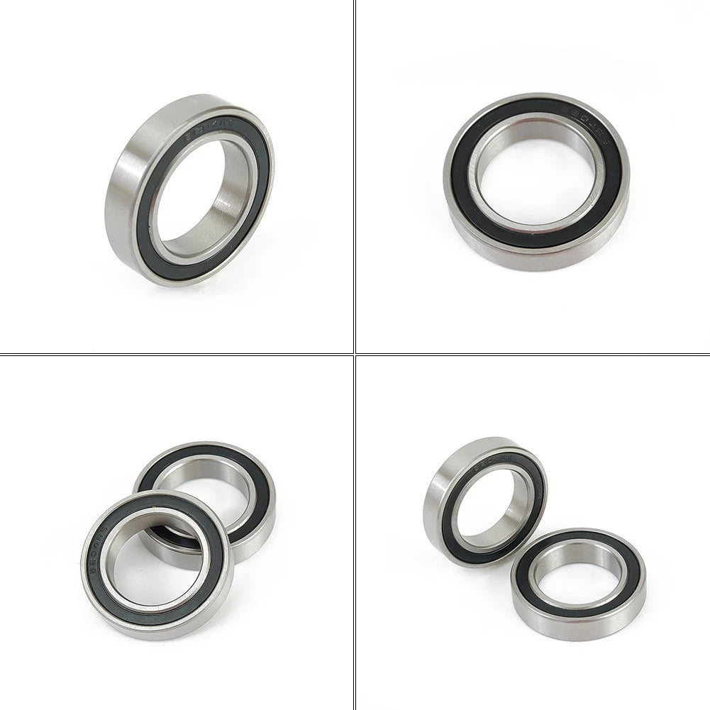 Set of 2 Bike Bearings 20x32x7mm Black Silver Steel