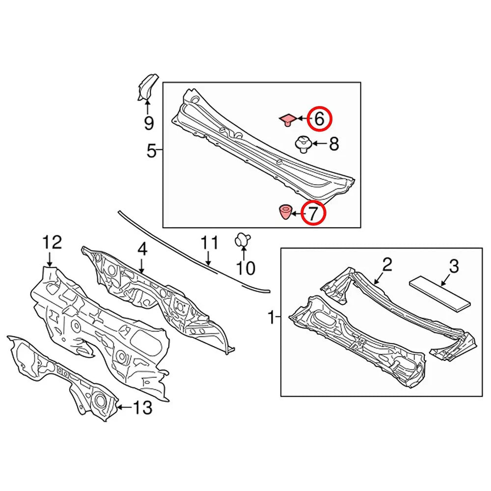 10 Pcs Cowl Panel Retainer Clips for Subaru WRX Legacy (2008-2021)