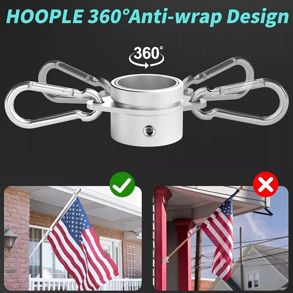 2X Rustproof Flag Pole Rings Aluminum Clips for 0.751 in Poles