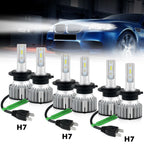 Set of 6 H7 LED Headlights for Audi Q7 (2007–2009) High Low Fog Light Combo