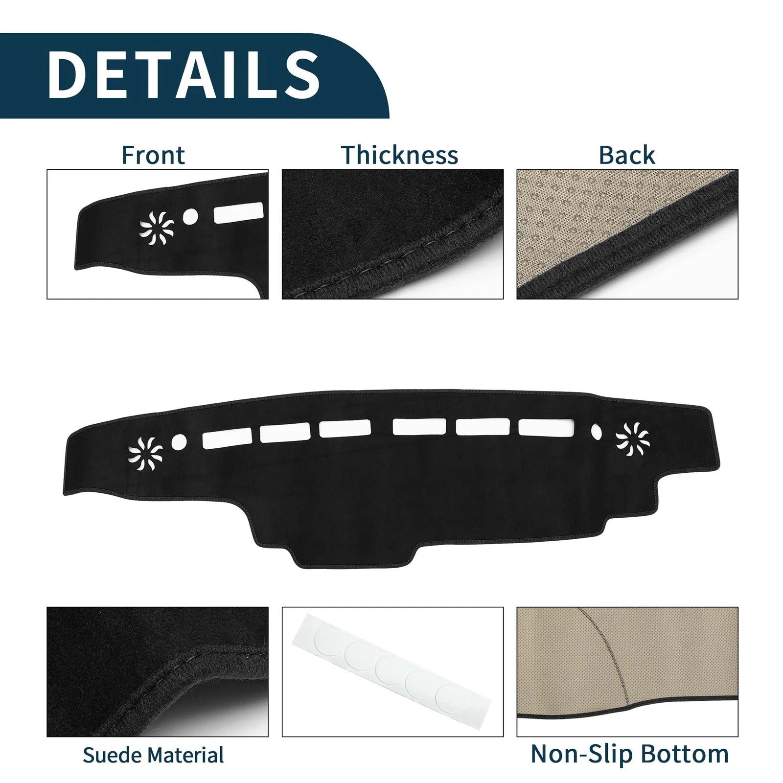Dashboard Cover Mat for Suzuki Every DA17W DA17V (2015–2023) Black