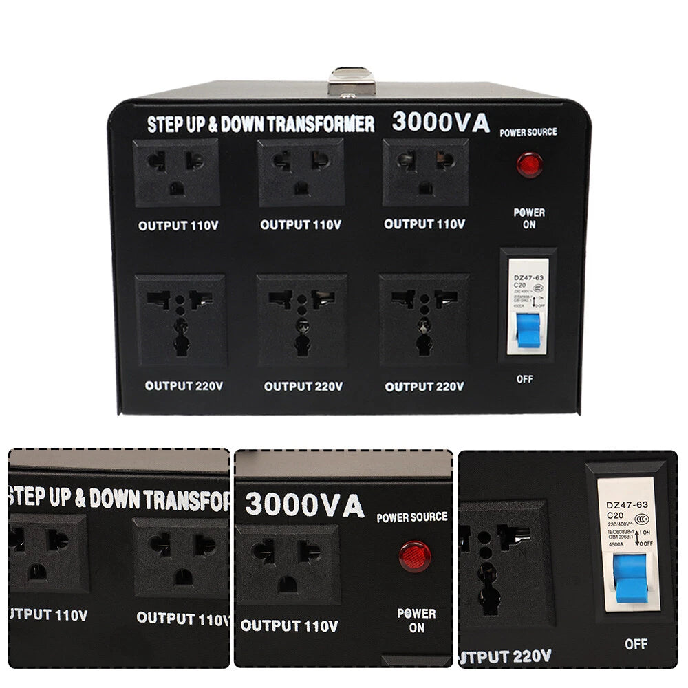 Voltage Transformer 3000W Step Up/Down Converter for US (110-240V)