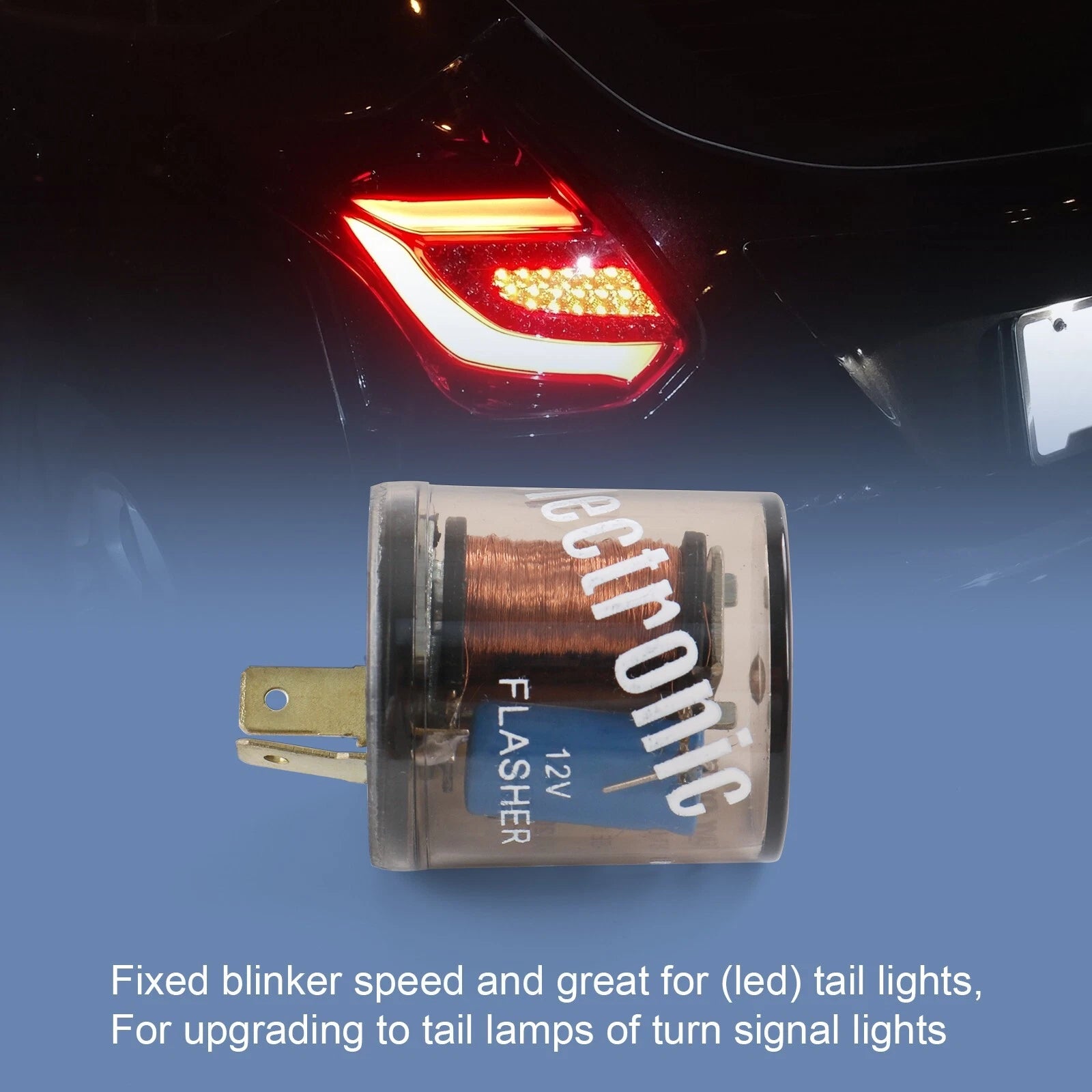 LED Turn Signal Light Blinker Relay for Car (12V, 2-Pin)