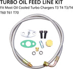 Turbo Oil Feed Line Kit for T3 T4 T60 T61 T70 (1/8 PNT, 90 Degree, 41" AN4)