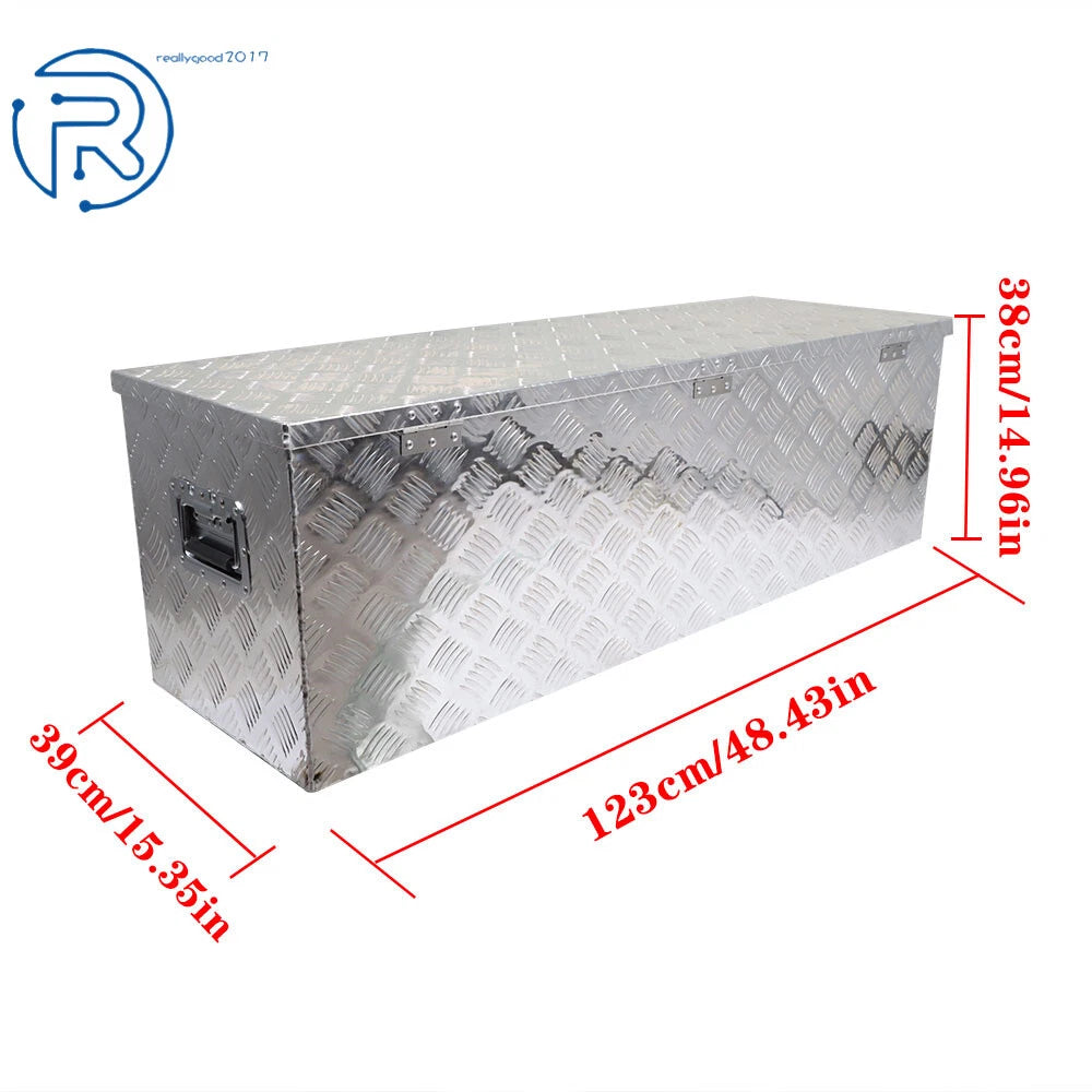 Aluminum Tool Box for Full Size Truck Flatbed Trailer (49" x 15" x 15")