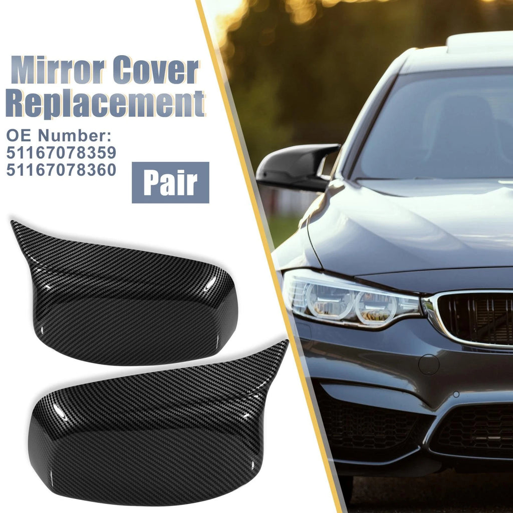 Pair of Carbon Fiber Pattern Rear View Mirror Covers for BMW E60 E61 E63 E64 (2003–2010)