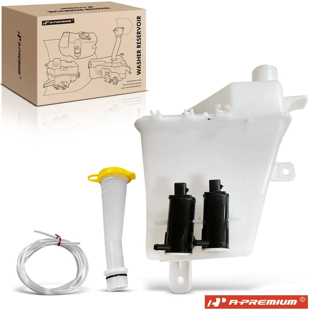 Windshield Washer Reservoir with Cap & Dual Pumps for Chevy Aveo (2004–2007)