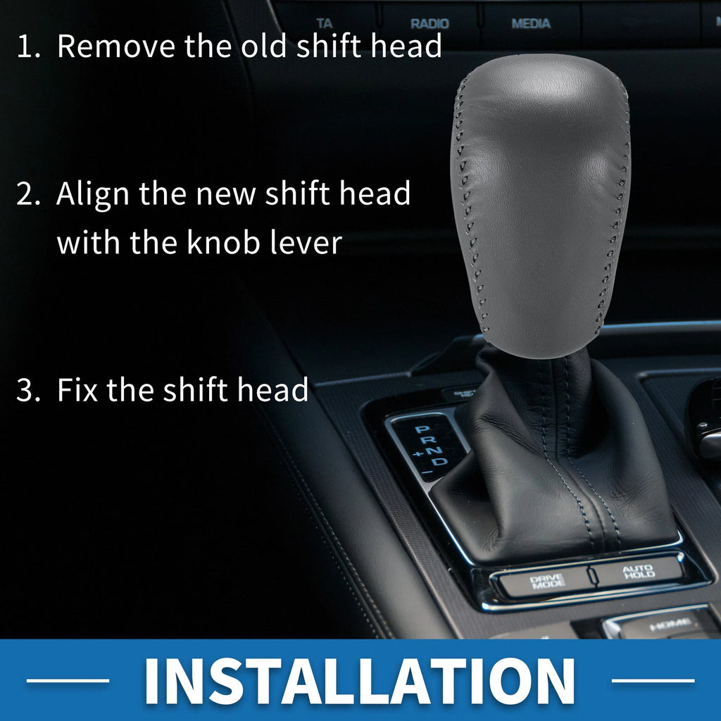 Automatic Gear Shifter Knob for Toyota Camry (2007–2014) - Gray Plastic Faux Leather