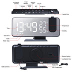 Projection Digital Dual Alarm Clock with LED Big Screen for Bedroom