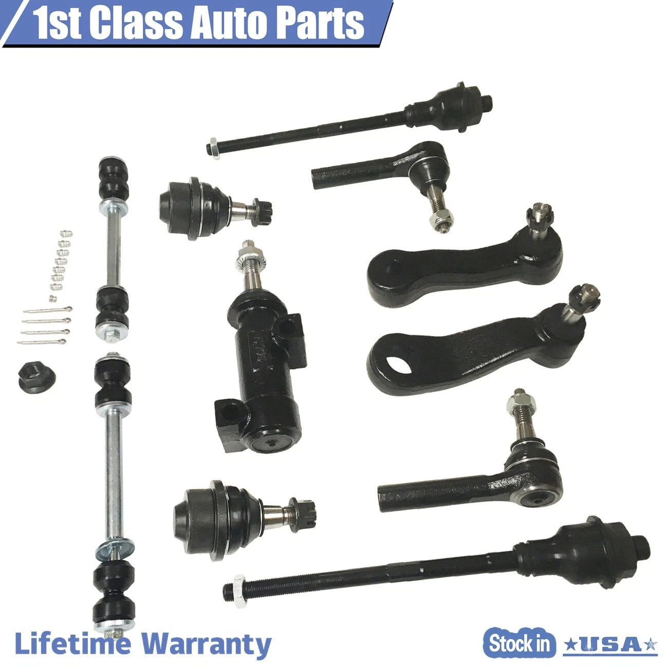 13PC Front Suspension Control Arm Tie Rod Ball Joint for GMC Sierra 2500 (2000-2012)