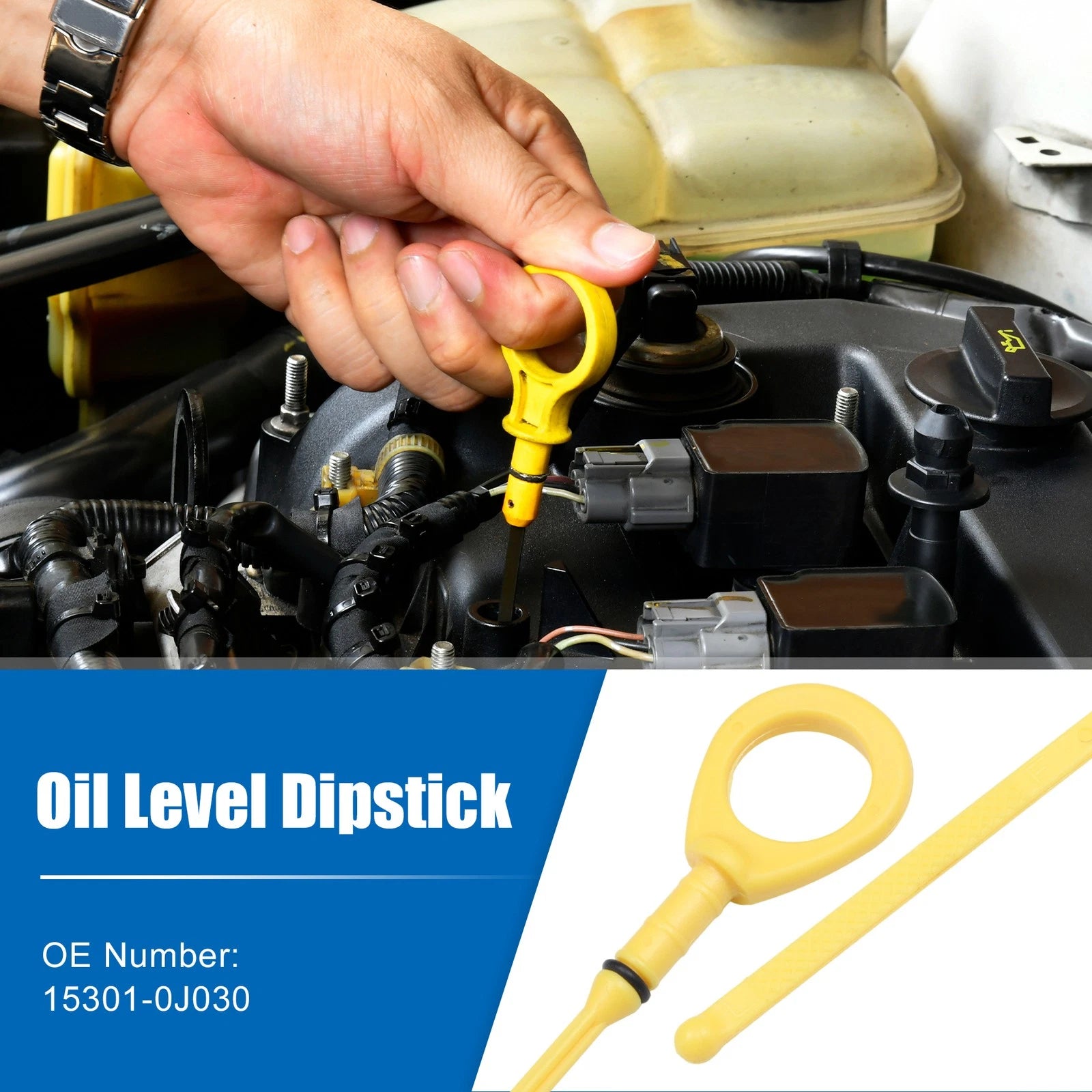 Engine Oil Level Indicator Dipstick for Toyota Yaris (2001–2005) Yellow